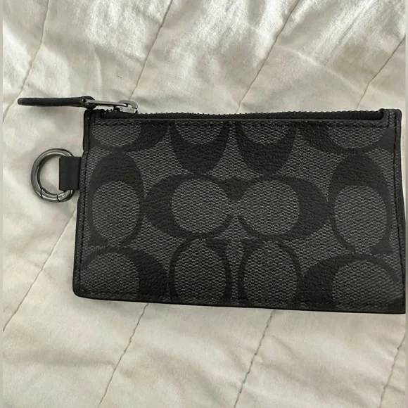 Black Coach Leather Mini Skinny
ID Card Case Unisex and Bag Charm  (NWT) - Picture 4 of 5